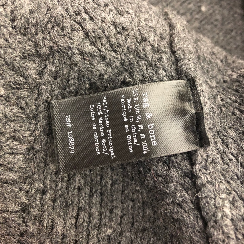 Rag & Bone Blithe Merino Wool Poncho Gray - image 4